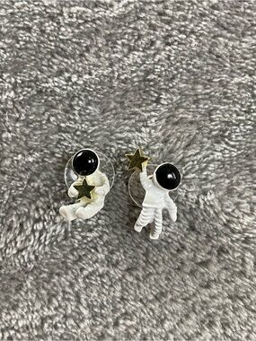 Fun Earrings Studs Astronaut Space  Asymmetrical Teacher Nerd Science Jewelry